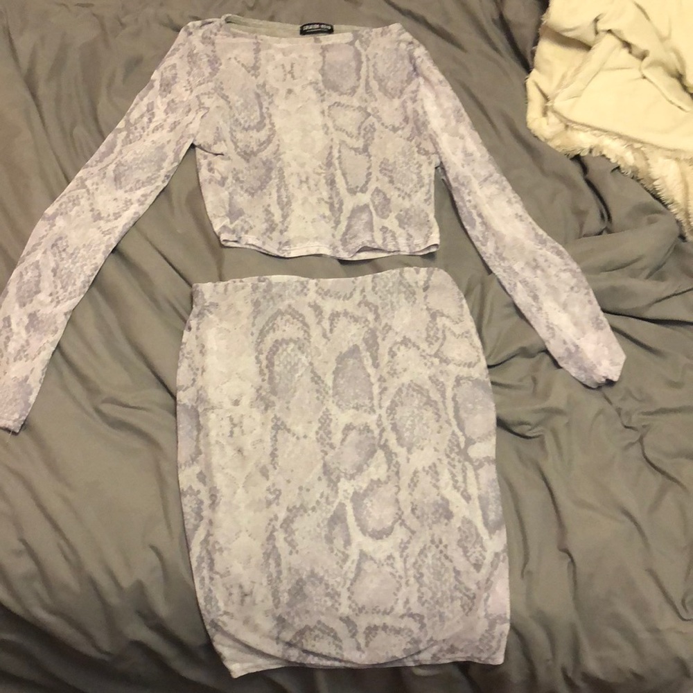 Two piece snake print  fashion nova set